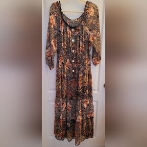 Chic Floral Button-Down Maxi Dress